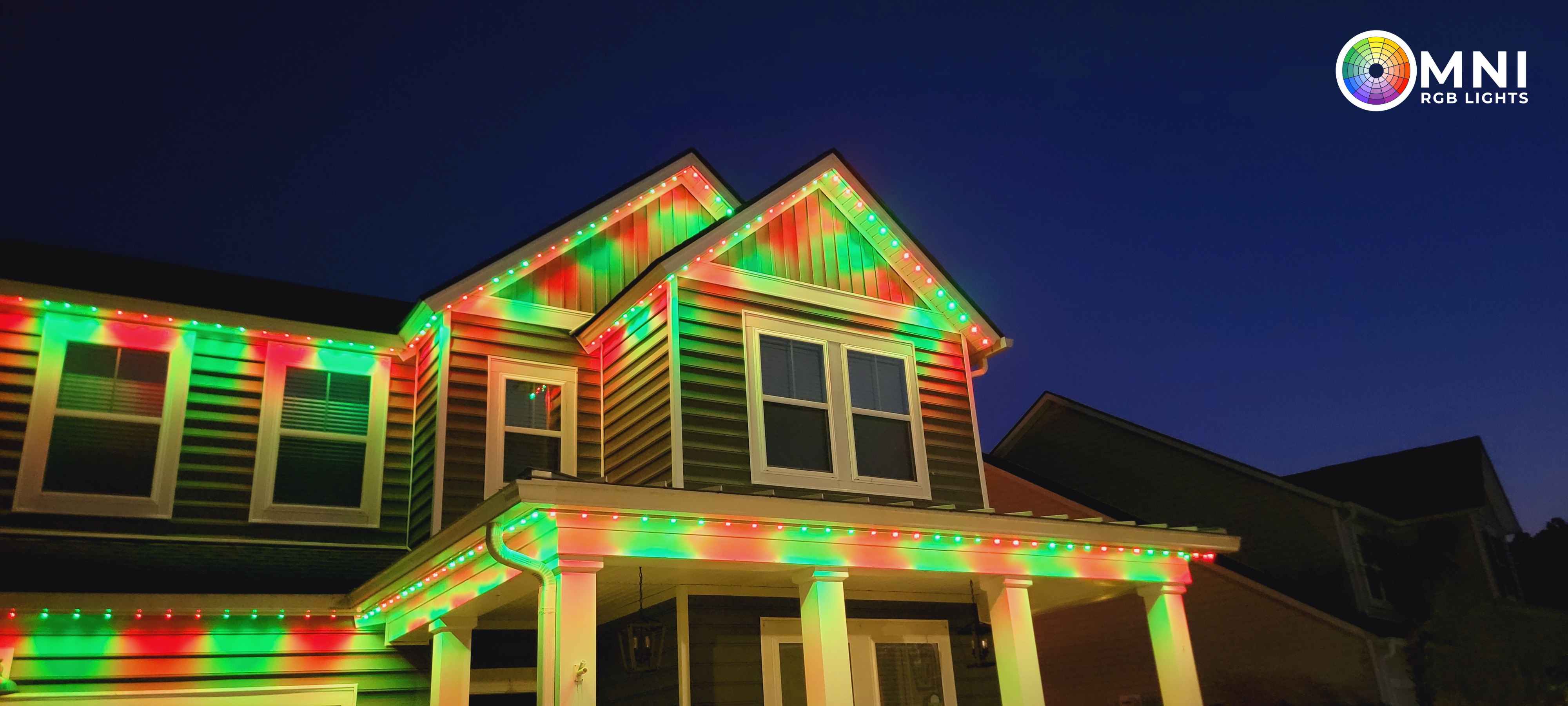 Residential permanent holiday lighting display