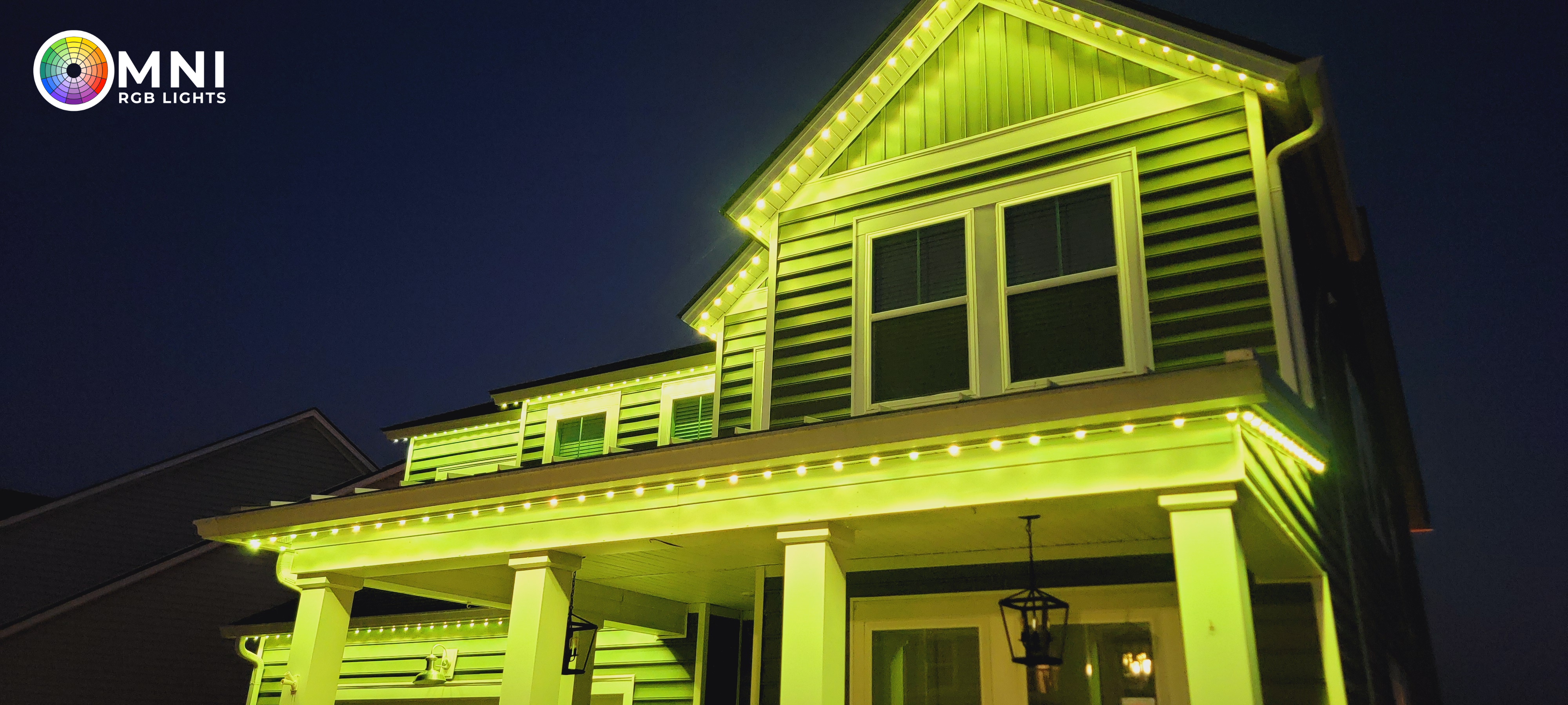 Smart outdoor house lighting with custom colors